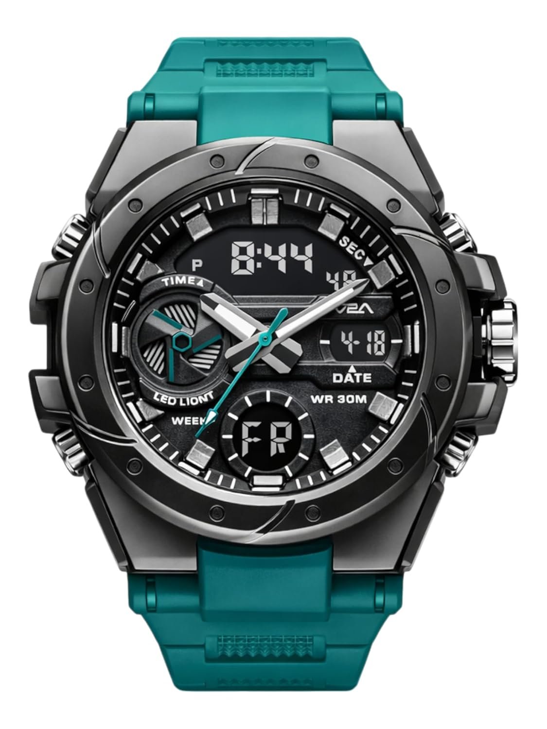 V2A Stryke 5120 Analog-Digital Sports Watch for Men and Boys, EL Backlight, Stopwatch, Alarm, Hourly Chime, TPU Strap and 3 ATM Water Resistance | Active, Casual & Gifting