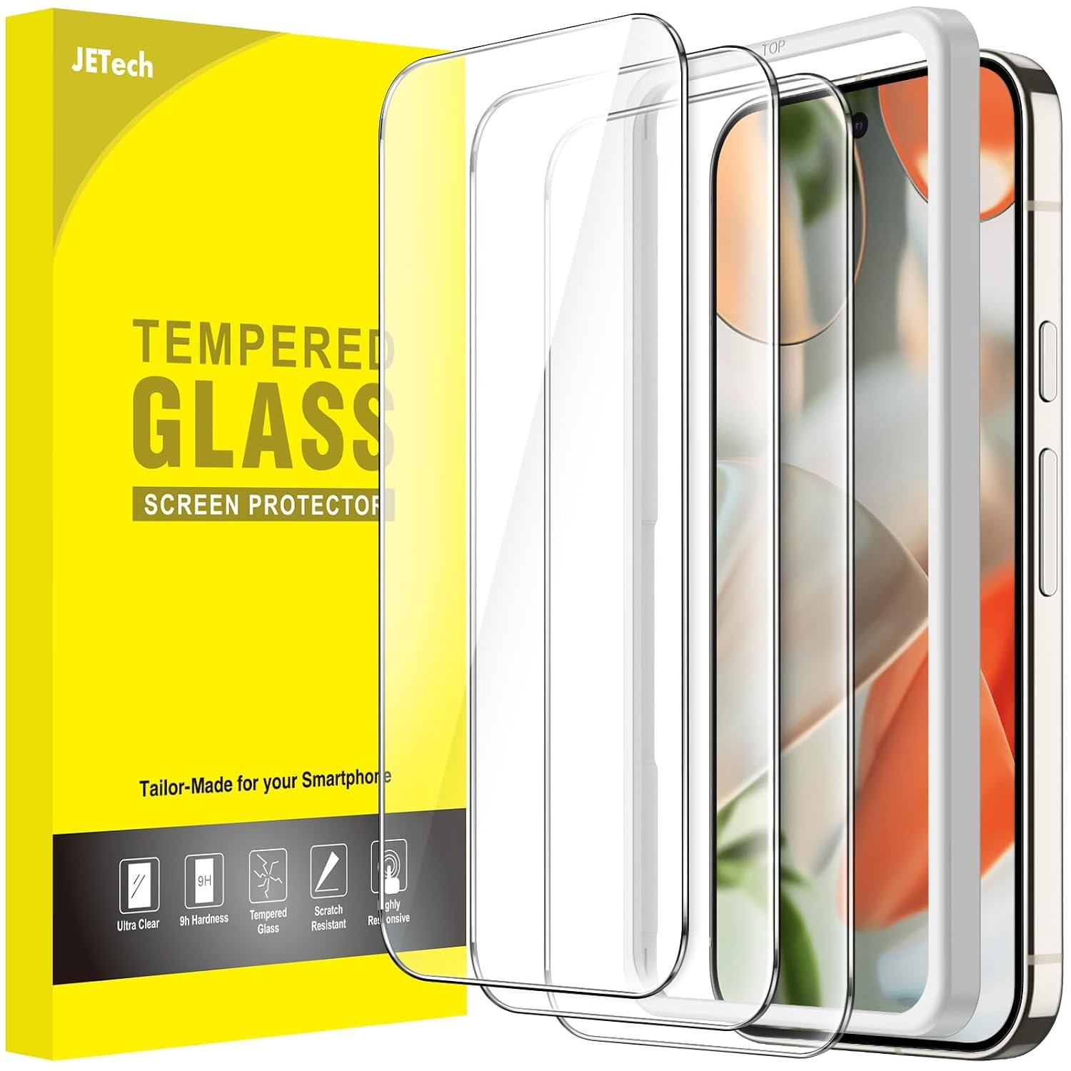 JETech Screen Protector Guard for Google Pixel 10 Pro XL/9 Pro XL, 3-Pack
