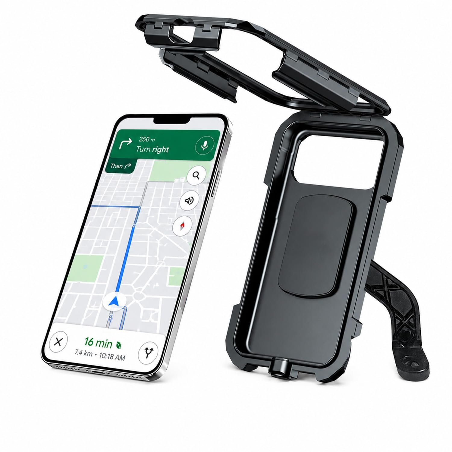 HICLE Universal Waterproof Mobile Phone Holder Case for Bike & Motorcycle - Secure GPS Navigation Mount for Scooters, Cycles - All-Weather Protection & Touch Screen Compatible