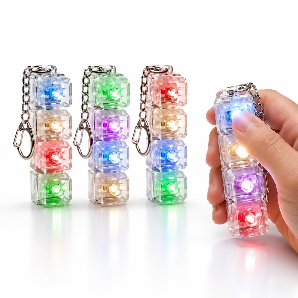Toy Imagine LED Keyboard Keychain Fidget Toy, Pack of 4