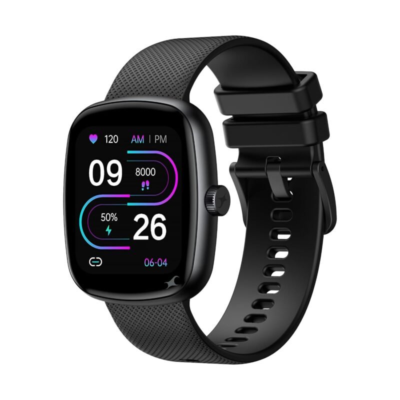 Fastrack Jupiter S3 Smartwatch with 1.83” TFT 2.5D Display, Push Button & Rotary Crown,BT Calling,HRM, SpO2 & Sleep Tracking,Multiple Menu Styles,IP68,24/7 Health Suite,Up to 5 Days Battery - Black