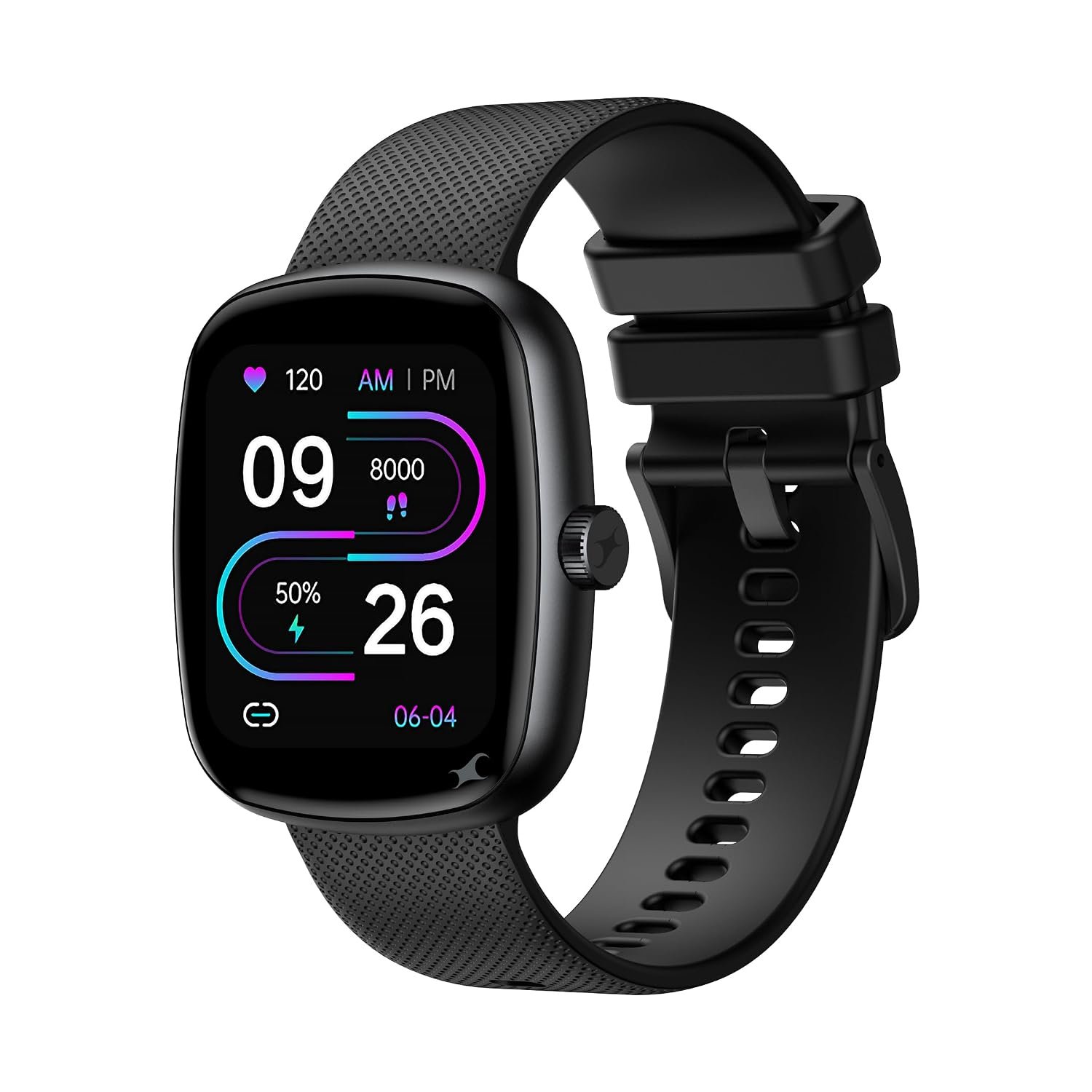 Fastrack Jupiter S3 Smartwatch with 1.83” TFT 2.5D Display, Push Button & Rotary Crown,BT Calling,HRM, SpO2 & Sleep Tracking,Multiple Menu Styles,IP68,24/7 Health Suite,Up to 5 Days Battery - Black
