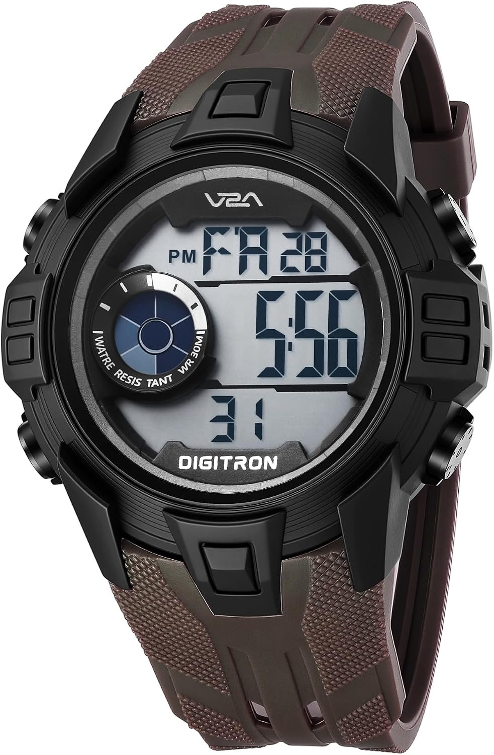 V2A Digitron 2117 Sports Watch for Men & Boys | Alarm, Stopwatch, 12/24H | 3 ATM Water Resistant | Luminous Display | Gifts for Men & Boys