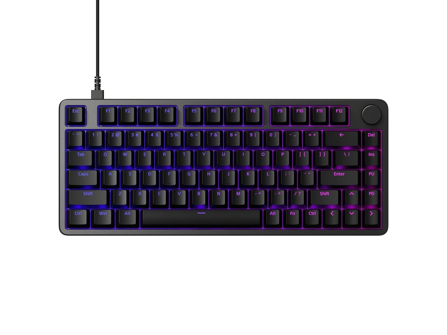 Sony INZONE KBD-H75 75% Wired Aluminium Chassis Gaming Keyboard, Hall-Effect Switch, Rapid Trigger, Adjustable Actuation Point, 8000 Hz Polling Rate, RGB Lighting, Volume Dial