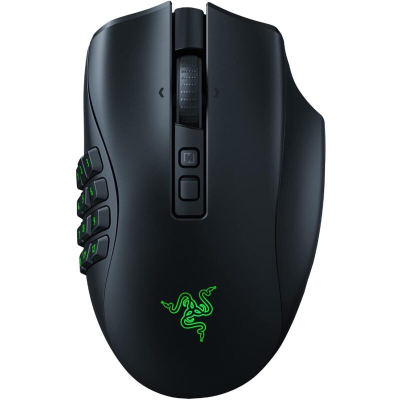 Razer Naga V2 Pro Smartchoice Wireless Gaming Mouse, Interchangeable Side Plates (2/6/12 Buttons), 20K DPI Optical Sensor, Fast Switches, Chroma RGB Lighting, Black