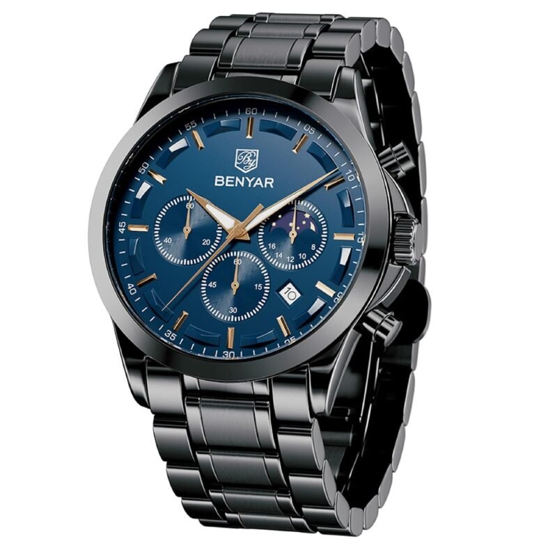 BENYAR Stylish Mens Watch Chronograph Quartz Movement Business Sport Design 3ATM Waterproof Elegant Gift for Men