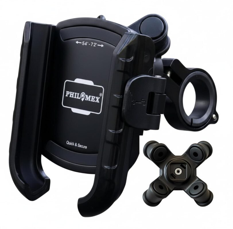 Anti Vibration Damper with Quick Release 360° Rotation Waterproof Bike/Motorcycle/Scooter Mobile Phone Holder, Stand, Mount Ideal for Maps and GPS Navigation