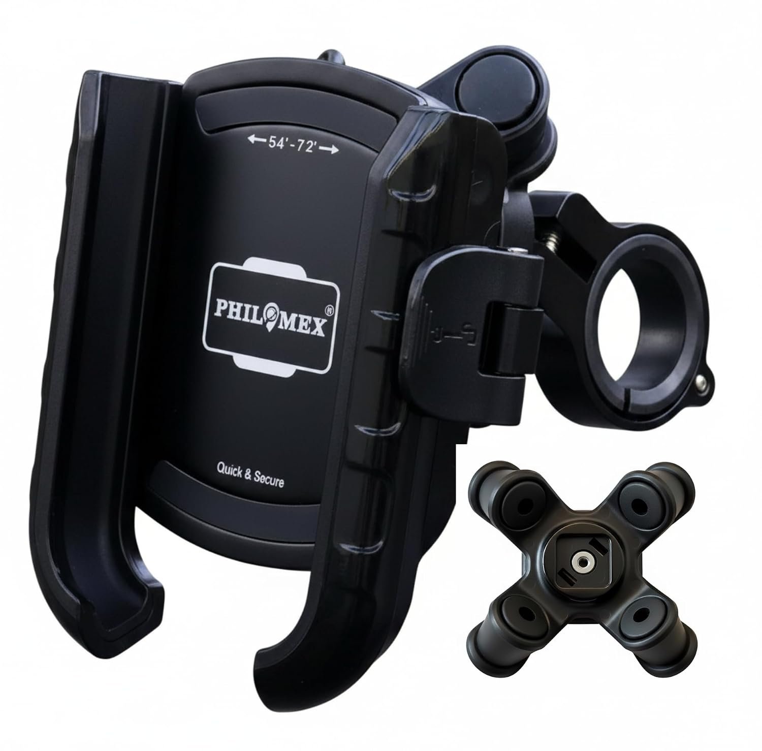 Anti Vibration Damper with Quick Release 360° Rotation Waterproof Bike/Motorcycle/Scooter Mobile Phone Holder, Stand, Mount Ideal for Maps and GPS Navigation