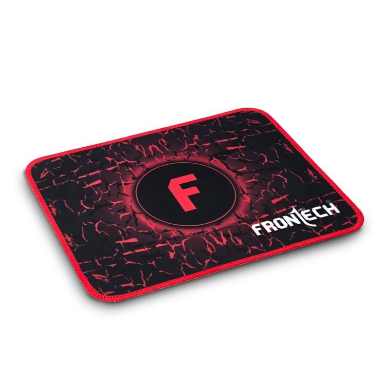 FRONTECH Gaming Mouse Pad, Water Resistant, Anti-Slip Base, Stitched Edges, 232mm x 182mm x 2mm, Red/Black (MSP-0062)