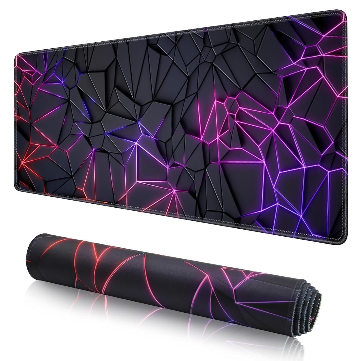 Gaming Mouse Pad Large 3D Neon Desk Mat, Non-Slip, 800x300mm