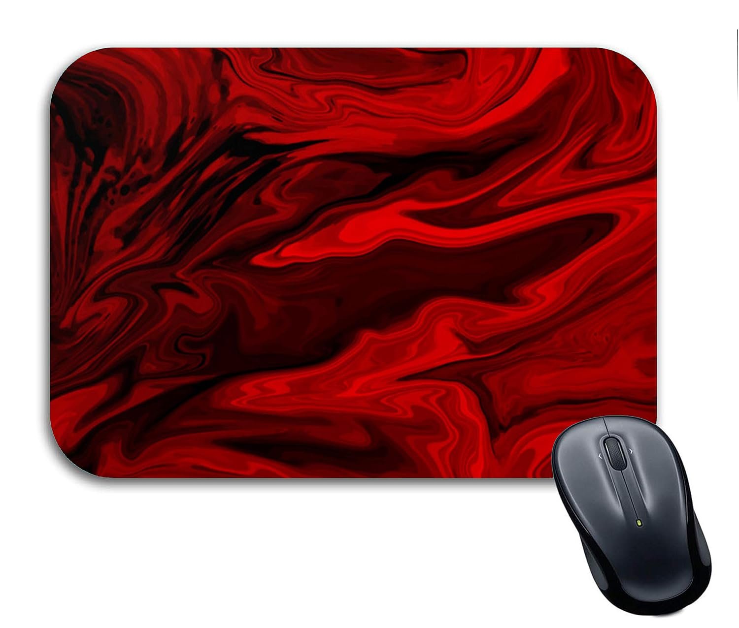 Anti-Skid Mathematics Board Designer Gaming Mouse Pad for Laptops Desktop PC Gaming Wireless Mouse for Girls and Boys ((Red Marble))