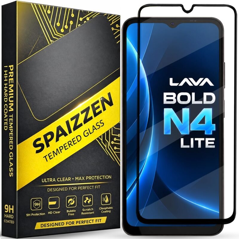 Military-Grade Tempered Glass Screen Protector Compatible for Lava Bold N4 Lite with Edge to Edge Coverage and Easy Self Installation kit