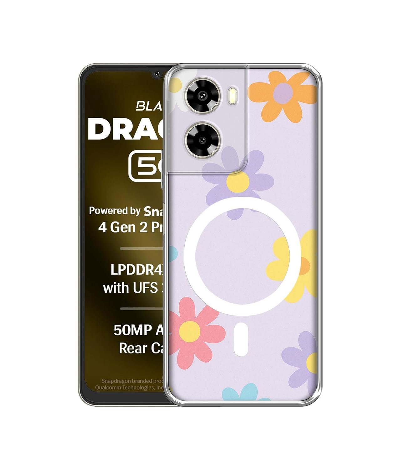 Case Cover for Lava Blaze Dragon 5G Spring Daisy Garden Magnetic Ring Design (Not Magnetic Compatible) | UV Printed Soft TPU Shockproof Back Case for Lava Blaze Dragon 5G