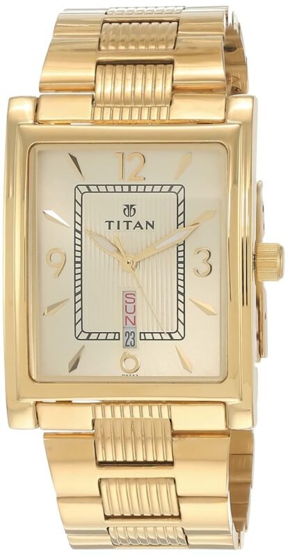 Titan Slimline Analog Champagne Dial Men's Watch -NM90024YM07 / NL90024YM07/NP90024YM07