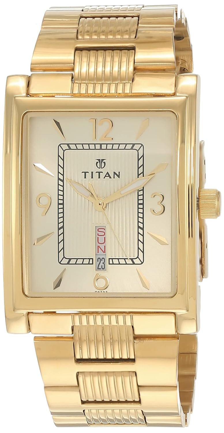 Titan Slimline Analog Champagne Dial Men's Watch -NM90024YM07 / NL90024YM07/NP90024YM07