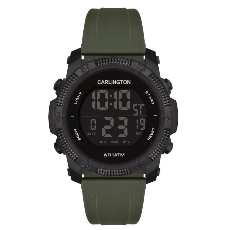 Carlington Digital Sports Watch Chronograph, Dual Time, Alarm, Calendar, Stopwatch, Water-Resistant, Split Timer, Shock-Resistant, Back Light Display. The Perfect Watch for Men - CT 9133 Series