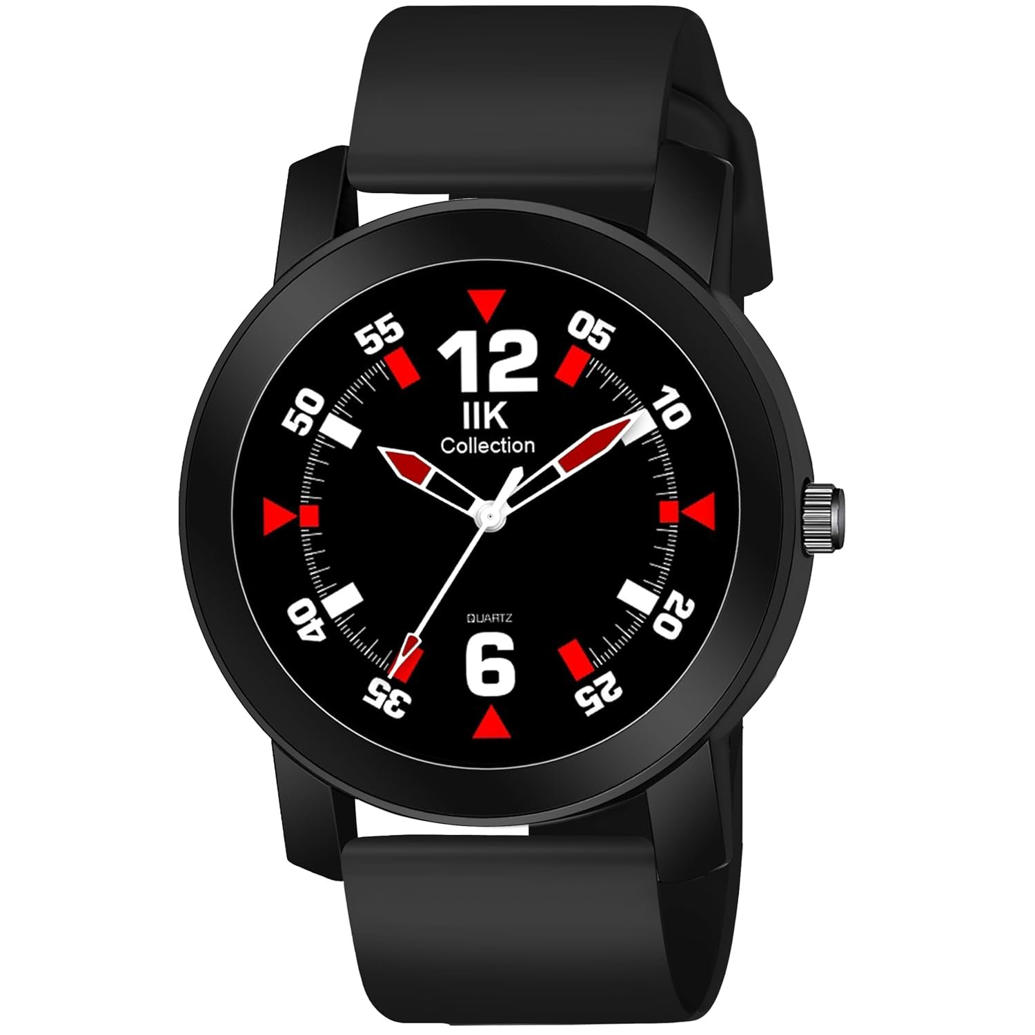 IIK COLLECTION Watches for Men Round Numerical Dial and Adjustable Flexible Silicon Strap Analogue Men Watch|Long Battery Life|Long Lasting Polish|Watches for Boys