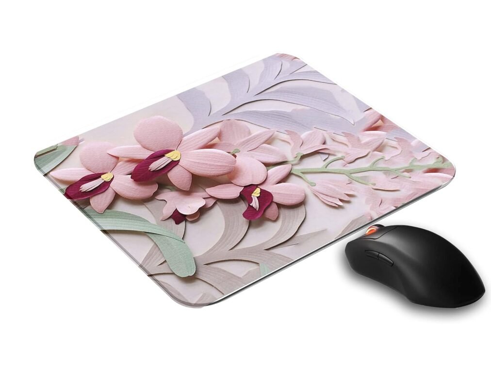 SKP Flower Pattern Printed Mouse Pad for Laptop/Computer (Anti Skid | Anti Slip | Gaming Mouse Pad | Ultra Slim | Size : 21.5 X 18 c.m )