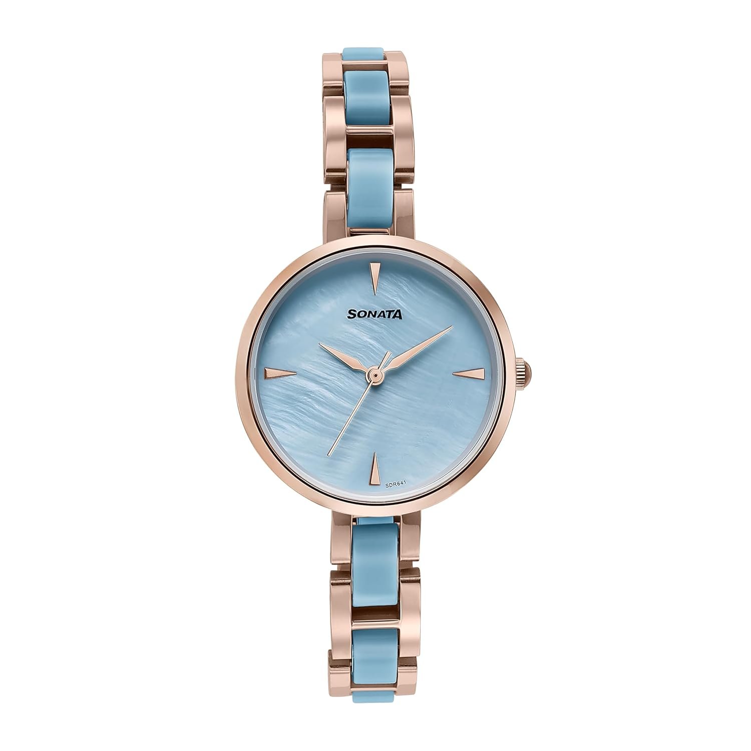 Sonata Wedding Edit Quartz Analog Blue Dial Stainless Steel with Acetate Strap Watch for Women