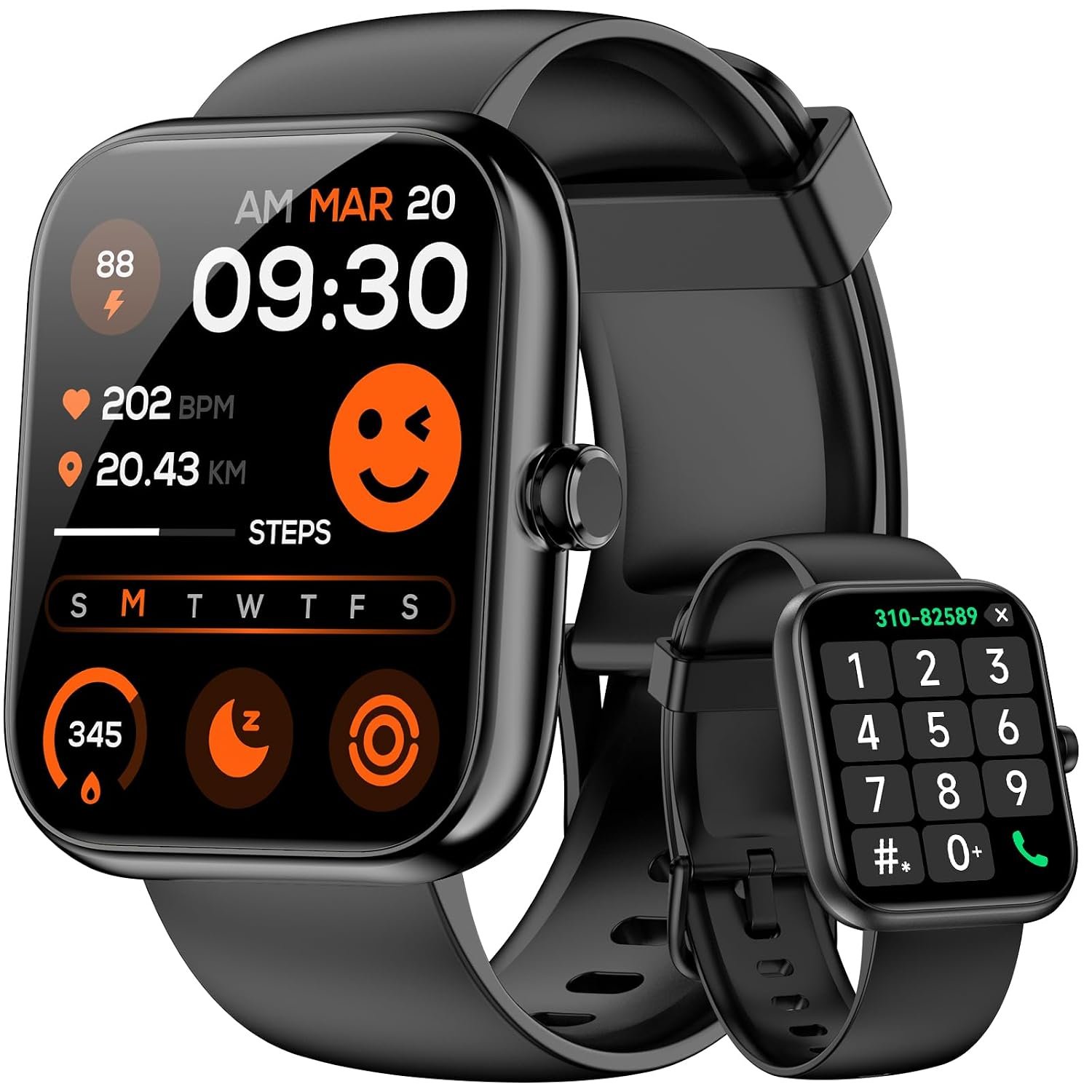Smart Watch for Men Women with Alexa Built-in, Bluetooth Calling, 1.83'' HD Touch Screen Fitness Tracker with Heart Rate/Sleep Monitor, 120+ Sports Modes, IP68 Water-Resistant Watch for Android & iOS