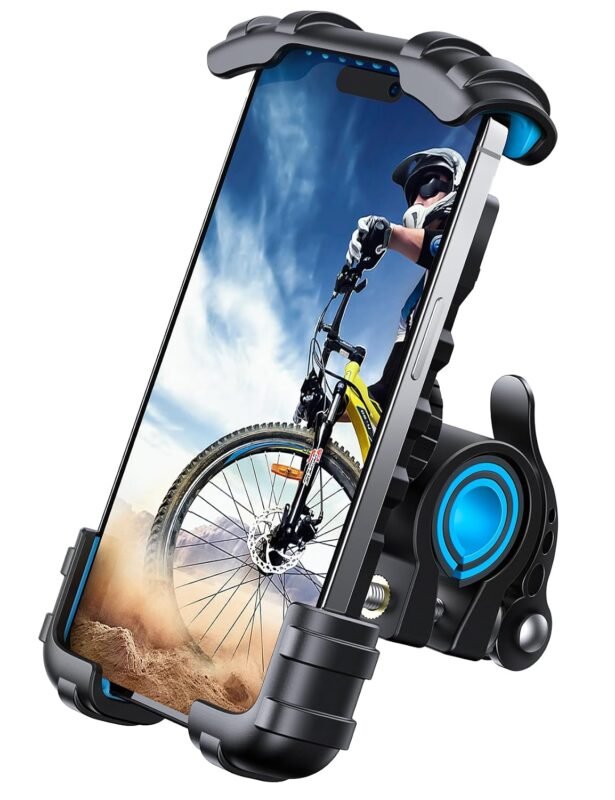 Lamicall Bike Phone Mount - Motorcycle Handlebar Cell Phone Clamp For Scooter, Compatible With iPhone 14 Plus/Pro Max, 13 Pro Max, S9, S10 And More 4.7" - 6.8" Smartphones, Blue
