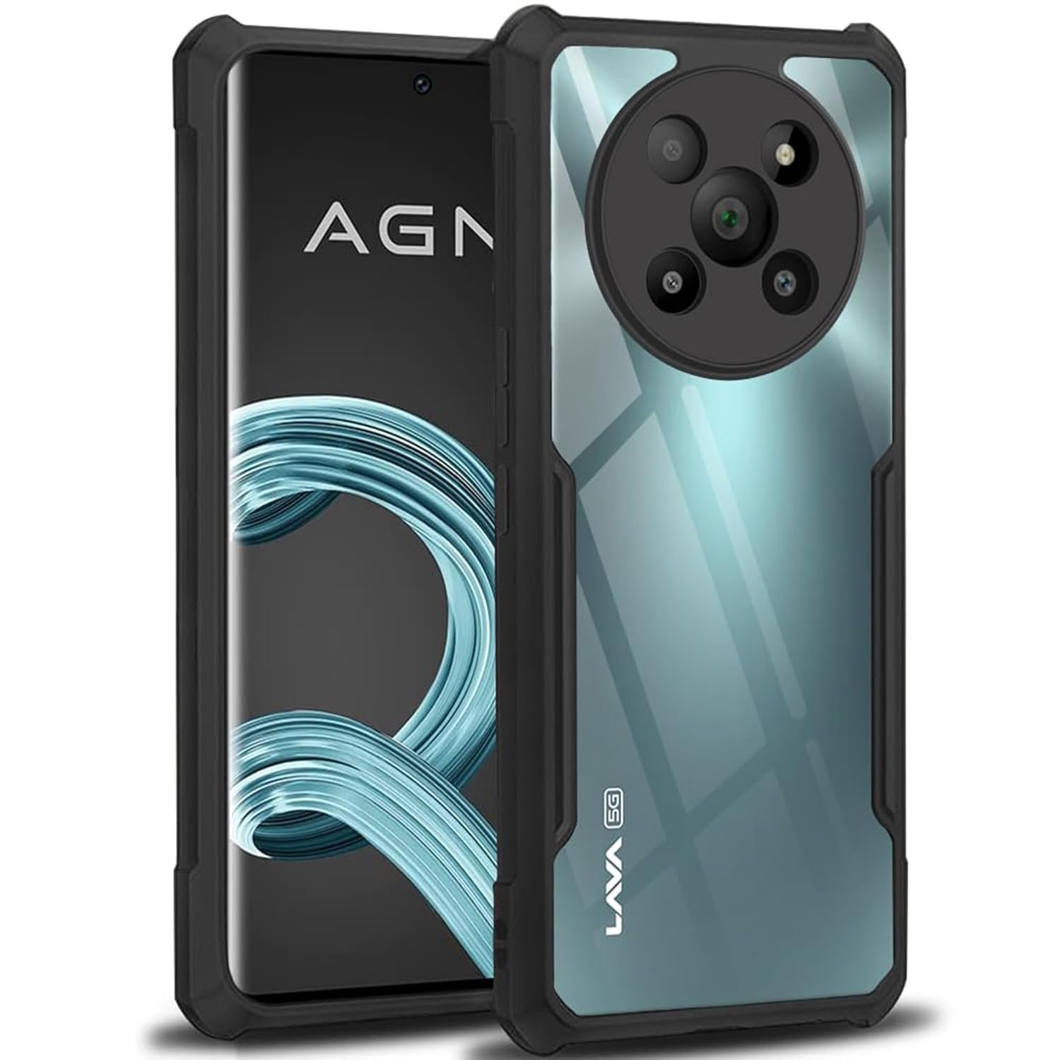 MobiSpif Anti-Yellow Transparent Back Cover for Lava Agni 2 | Hybrid Armor Clear Case | Non-Yellowing Hard PC + Soft TPU Slim Fit Cover (01826)