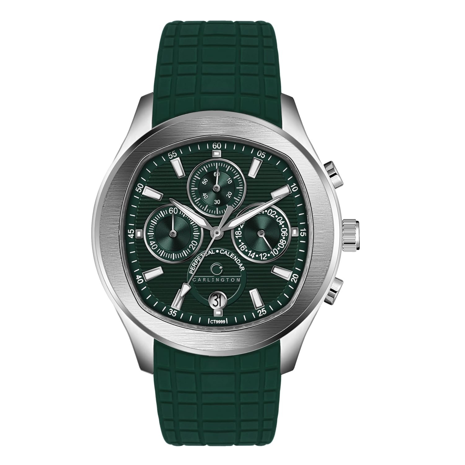 Carlington Legacy Series Men's Analog Chronograph Watch | Premium Silicone Strap | Elegant Luxury Business Sports Wrist Watch for Men & Boys - Model CT 9999