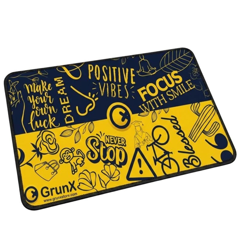 GrunX® Gaming Mouse Pad - High-Performance Mousepad for PC Gaming and Daily Use 230x200x3mm, Anti Slip Rubber Base, Waterproof Surface, Durable Stitched Edges, Compatible with Optical & Laser Mouse