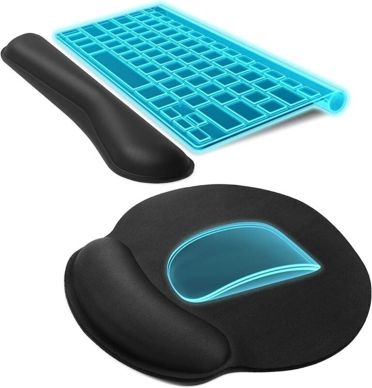 Mouse Pad Wrist Rest Memory Foam Keyboard Hand Wrist Rest Cushion Wrist Support & Pain Relief Suitable for Gaming Computer Laptop Home & Office Non-Slip Rubber Base