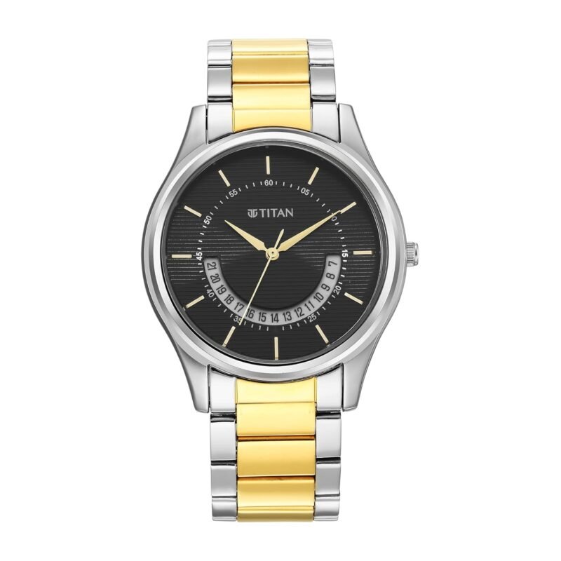 Titan Men's Multifunction Karishma: Two-Tone Steel Elegance Watch-NS1713BM02