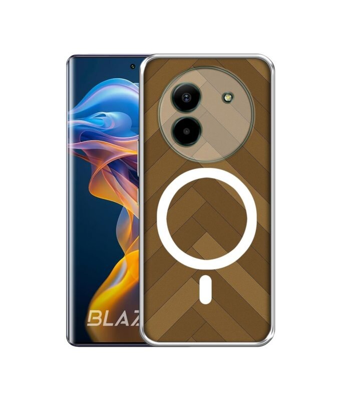 Case Cover for Lava Blaze X 5G Wooden Herringbone Magnetic Ring Design (Not Magnetic Compatible) | UV Printed Soft TPU Shockproof Back Case for Lava Blaze X 5G