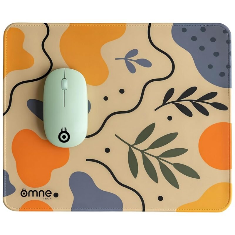 Mousepad for Desk | Smooth Waterproof Surface, Anti-Slip Rubber Base, Durable & Comfortable Mouse Pad for Office, Laptop & Computer (Leaf Wave Patten)