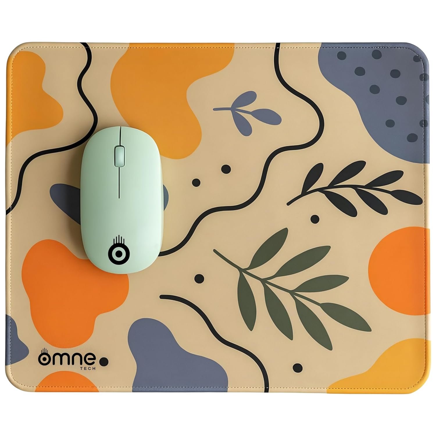 Mousepad for Desk | Smooth Waterproof Surface, Anti-Slip Rubber Base, Durable & Comfortable Mouse Pad for Office, Laptop & Computer (Leaf Wave Patten)