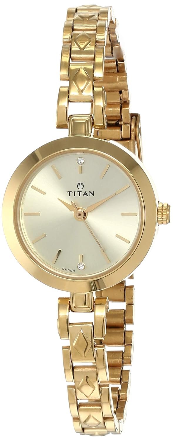 Titan Karishma Analog Champagne Dial Women's Watch -NM2598YM01 / NL2598YM01