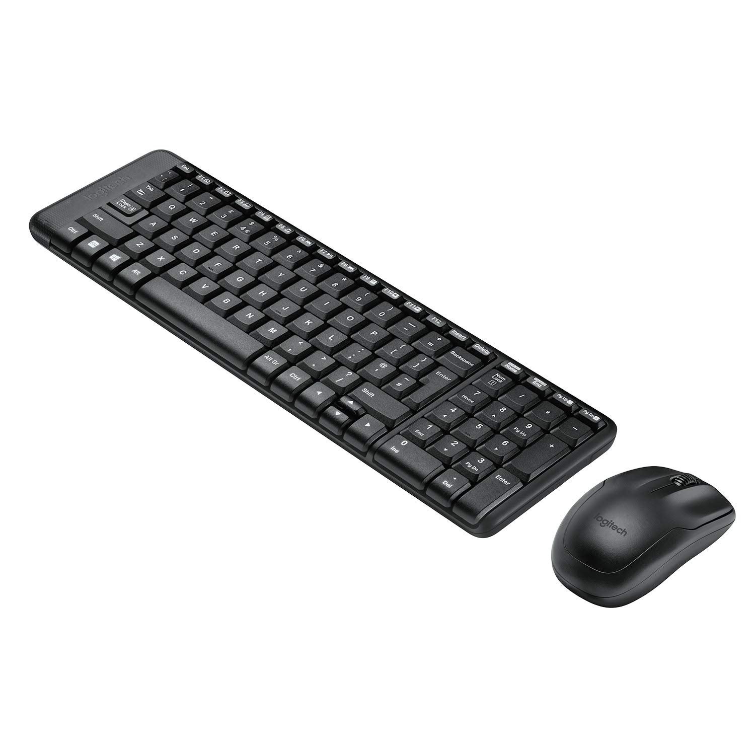 Logitech MK215 Wireless Keyboard and Mouse Combo for Windows, 2.4 GHz Wireless, Compact Design, 2-Year Battery Life(Keyboard),5 Month Battery Life(Mouse) PC/Laptop- Black