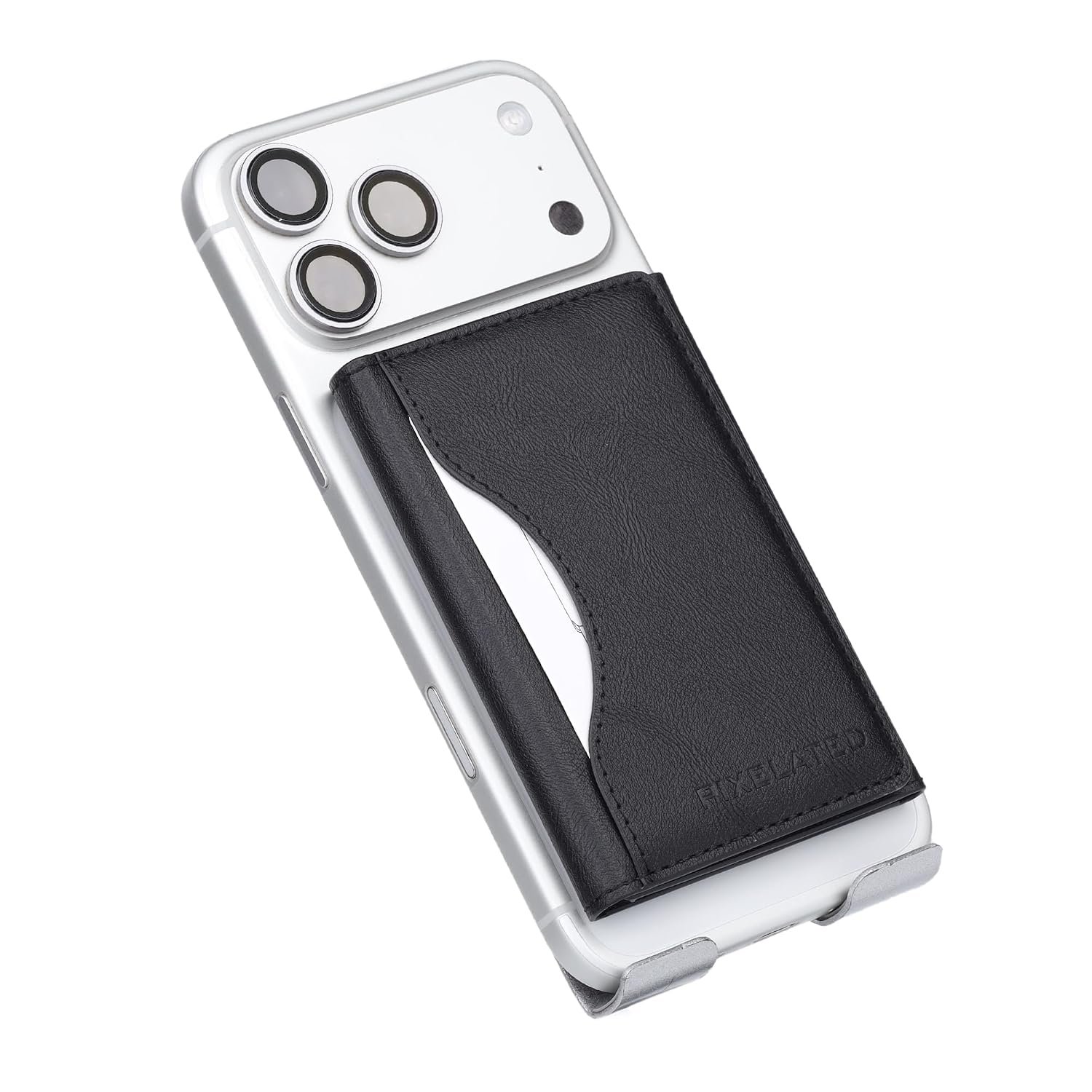 Pixelated Magnetic Wallet Card Holder for iPhone 16/15/14/13/12, Black