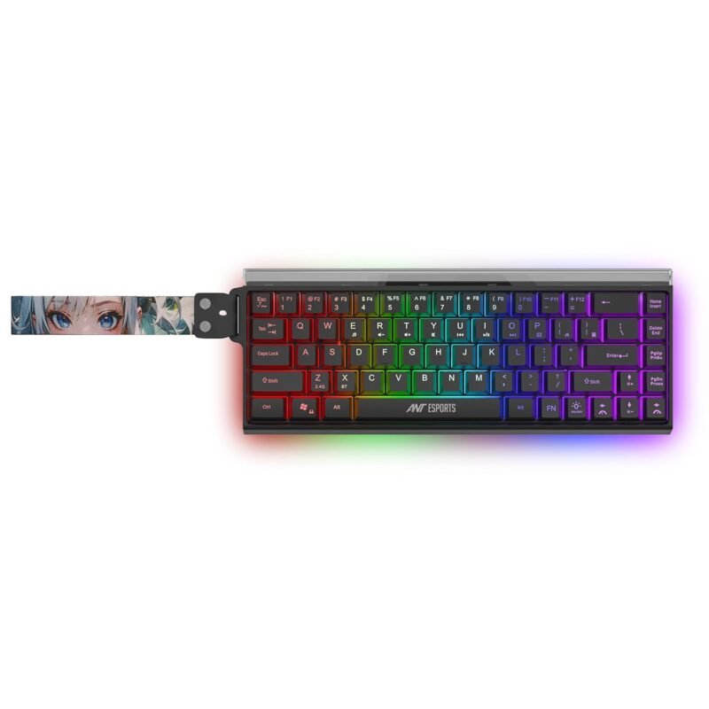 Ant Esports Apex 50 Wireless Gaming Keyboard with RGB Backlight,Bluetooth 5.0, 2.4GHz & USB Type-C Connectivity,Compact 68-Key Layout,4000mAh Rechargeable Battery,Anti-Splash Design for Gaming & Work