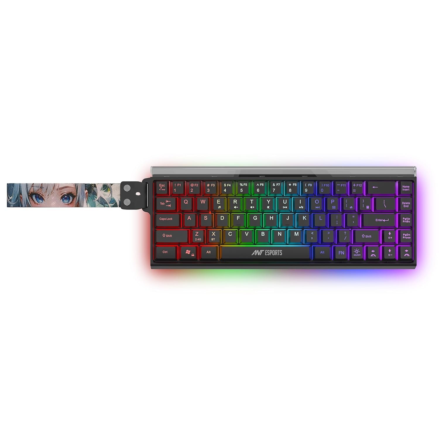 Ant Esports Apex 50 Wireless Gaming Keyboard with RGB Backlight,Bluetooth 5.0, 2.4GHz & USB Type-C Connectivity,Compact 68-Key Layout,4000mAh Rechargeable Battery,Anti-Splash Design for Gaming & Work