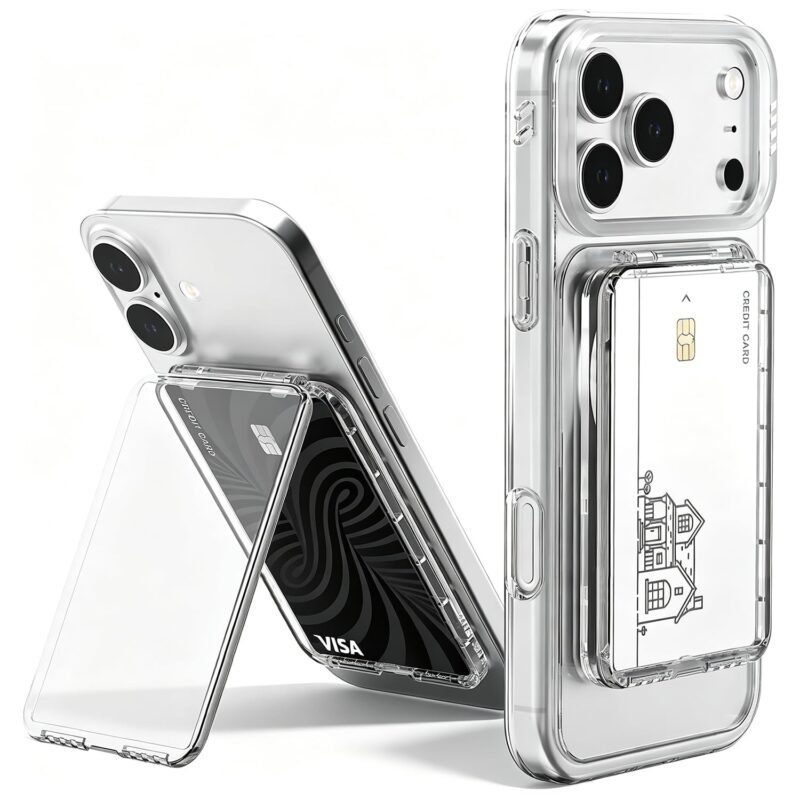 ZORBES MagneticTransparent Phone Wallet Stand, 2-Card Holder, Slim Design