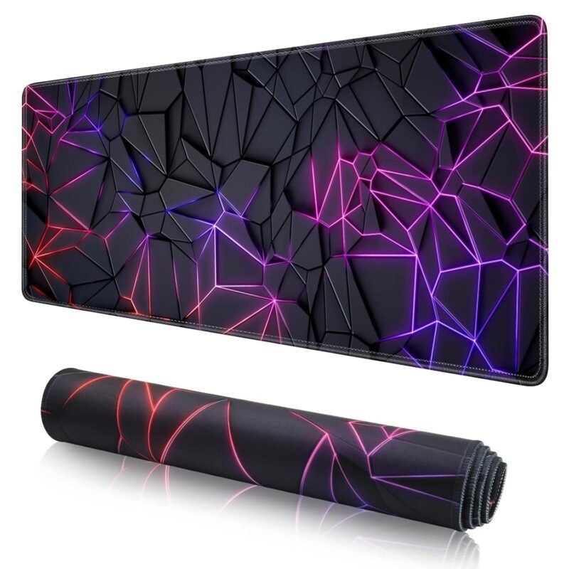 Nexiva Gaming Mouse Pad, XXL Extended Desk Mat, 300x800x2 mm, Non-Slip Surface, Black (3D Lights)