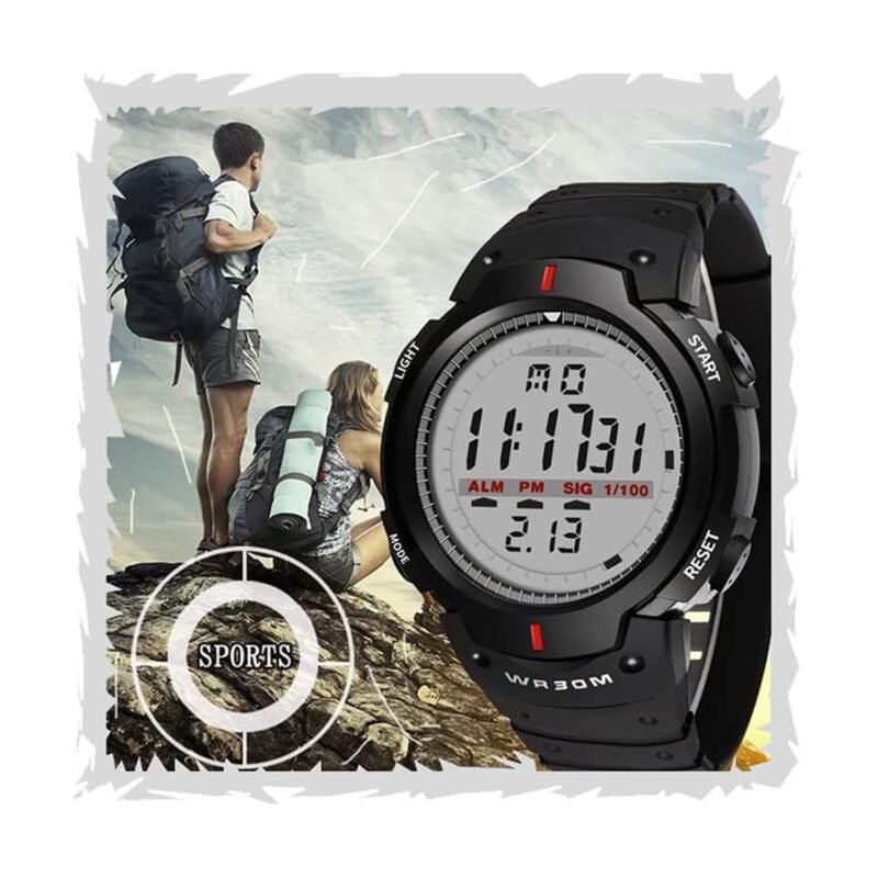 Acnos® Premium Brand - A Taymex Digital Watch Shockproof Multi-Functional Automatic Black Strap Waterproof Digital Sports Watch for Men's Kids Watch for Boys - for Men Pack of 1