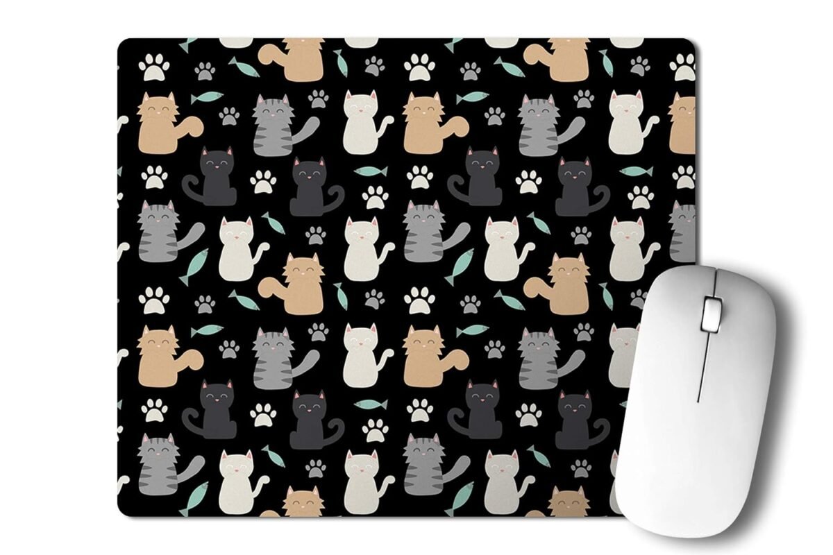 Designer Mouse Pad Cat Print for Laptop/Computer (8.5 X 7 Inches) (Cat Print 202)