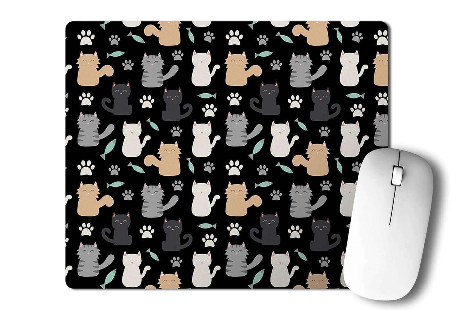 Designer Mouse Pad Cat Print for Laptop/Computer (8.5 X 7 Inches) (Cat Print 202)