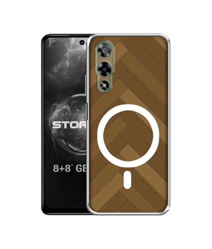 Case Cover for Lava Storm 5G Wooden Herringbone Magnetic Ring Design (Not Magnetic Compatible) | UV Printed Soft TPU Shockproof Back Case for Lava Storm 5G