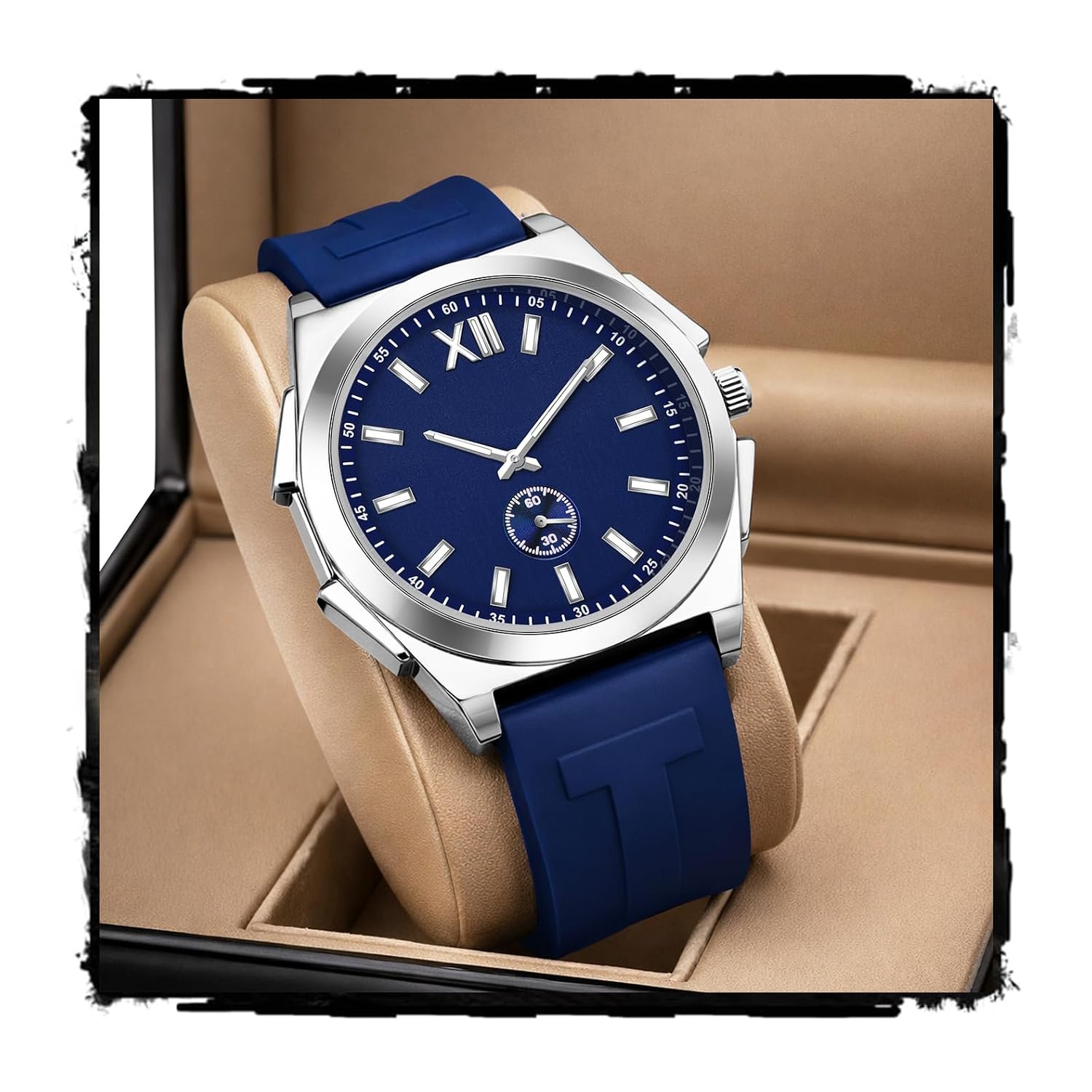 styledose Men’s Watch Analog Quartz with Chronograph & Silicone Strap –Casual & Formal Wrist Watch for Men