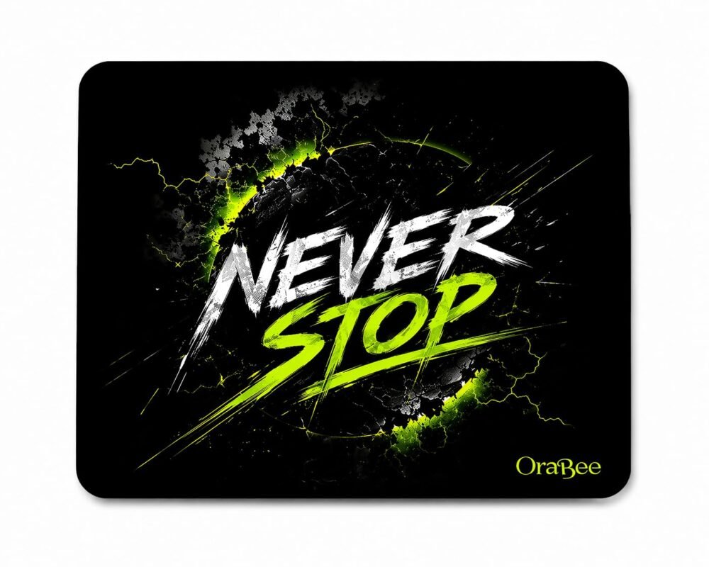 Never Stop Printed Mouse Pad for Laptop & Computer, Anti-Slip Rubber Base, Smooth Surface, 3mm Thickness, 9 x 7 Inch Office Desk & Gaming Mouse Pad