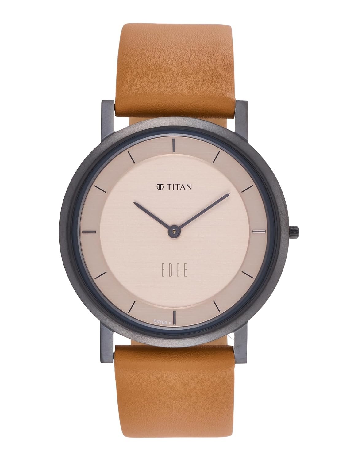 Titan Edge Beige Dial Analog Leather Strap Watch for Men-NS1595QL01/NT1595QL01