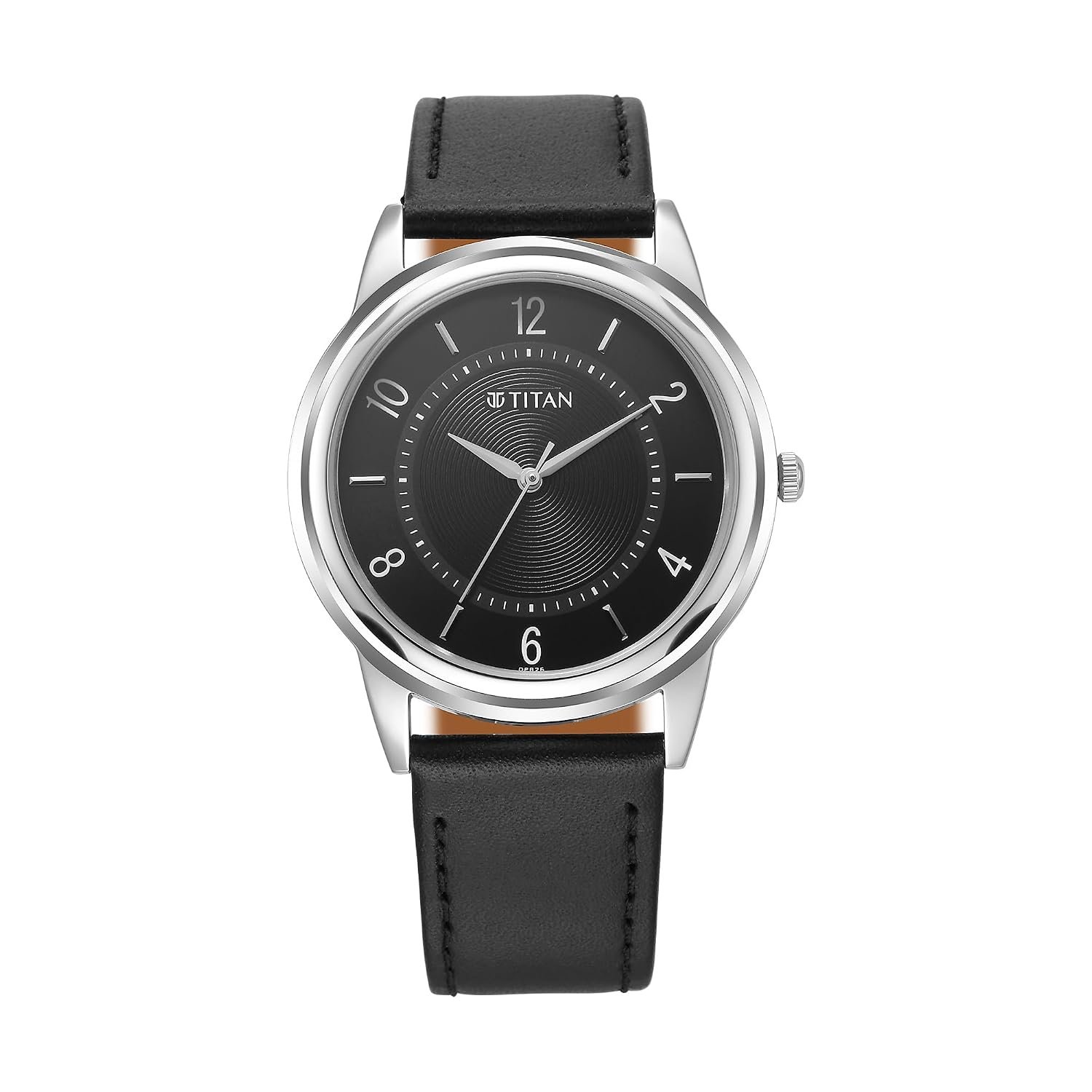 Titan Karishma Zing Quartz Analog Black Dial Leather Strap Watch for Men-1638SL02