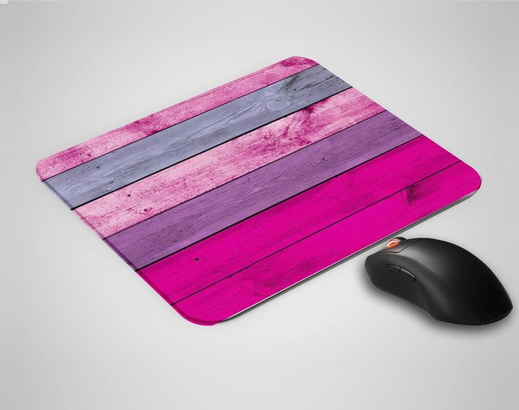 SKP Colorful Wood Design Lines Pink Printed Mouse Pad for Laptop/Computer (Anti Skid | Anti Slip | Gaming Mouse Pad | Ultra Slim | Size : 21.5 X 18 c.m )