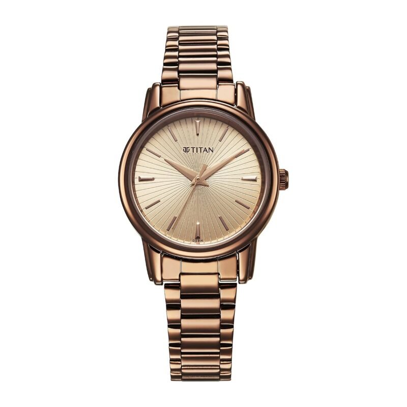 Titan Karishma Workwear Cream Dial Stainless Steel Watch for Women